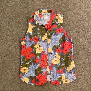 Jones Wear Size 12 Sleeveless 55% Linen Shirt